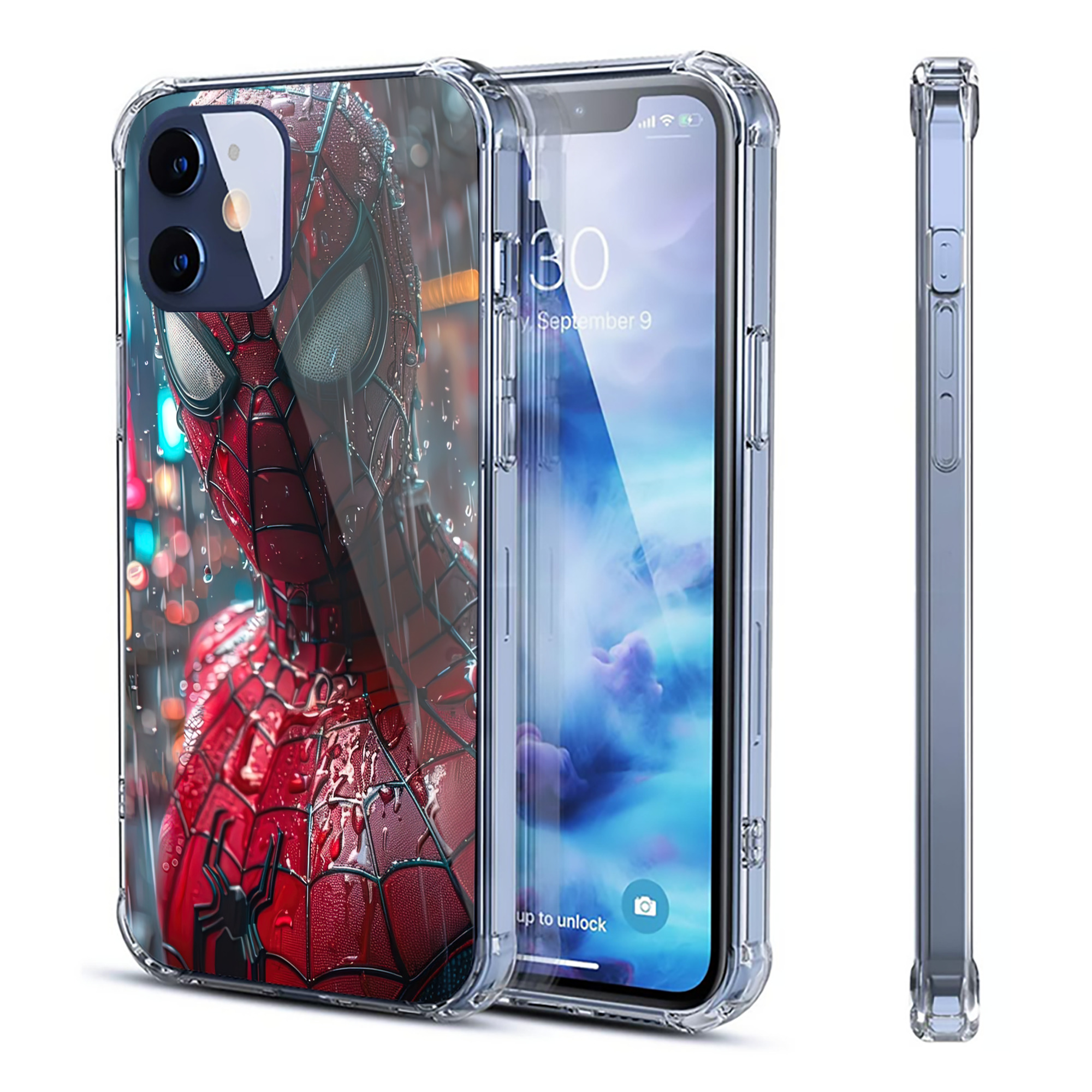 （画像用） Spider Man スパイダーマン 【iPhone 12シリーズ対応】透明スマホケース（クリアソフトケース）
